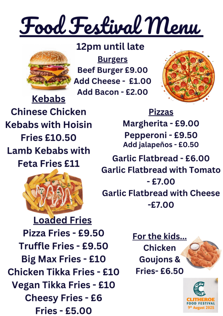 Clitheroe Food Fest Lunch Menu